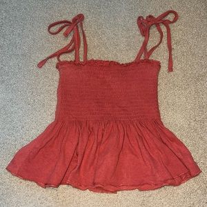 Rust color peplum top